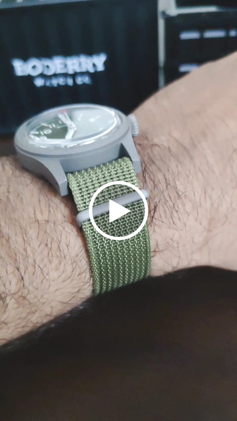 Customer video review of LANDMASTER - 100M Waterproof Titanium Automatic Field Watch | Green