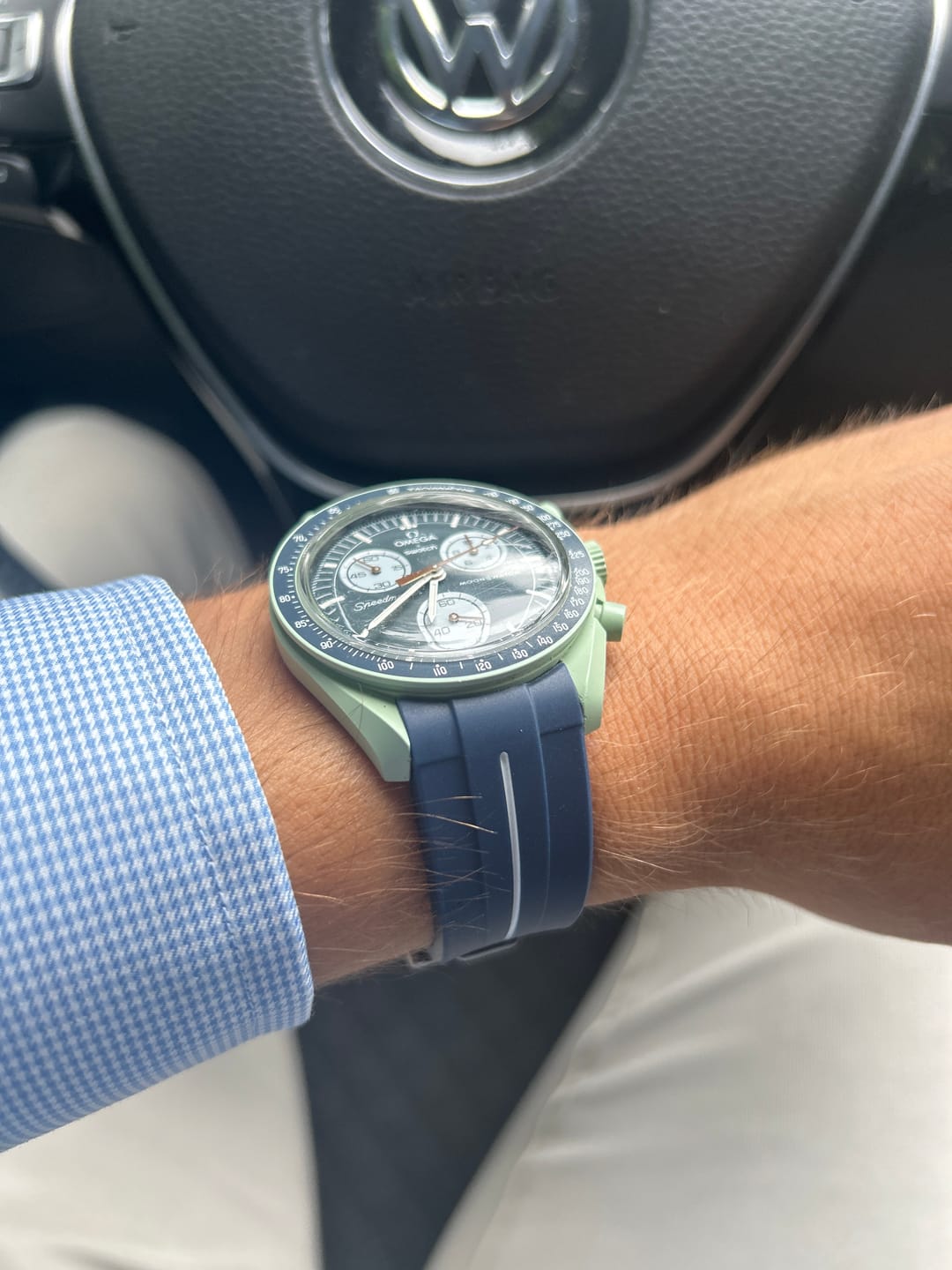 Customer photo review of Bracelet Moonswatch - Bleu & Blanc