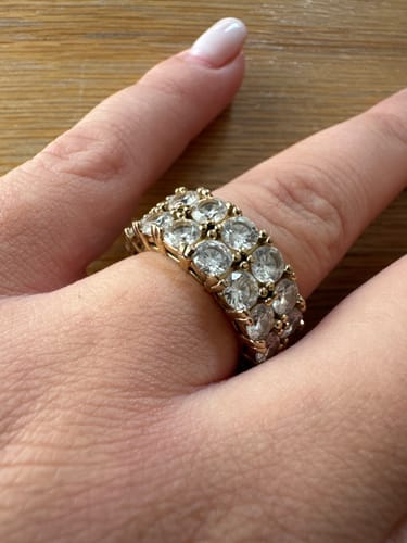 Customer photo review of DOUBLE TROUBLE ETERNITY RING. - 18K GOLD