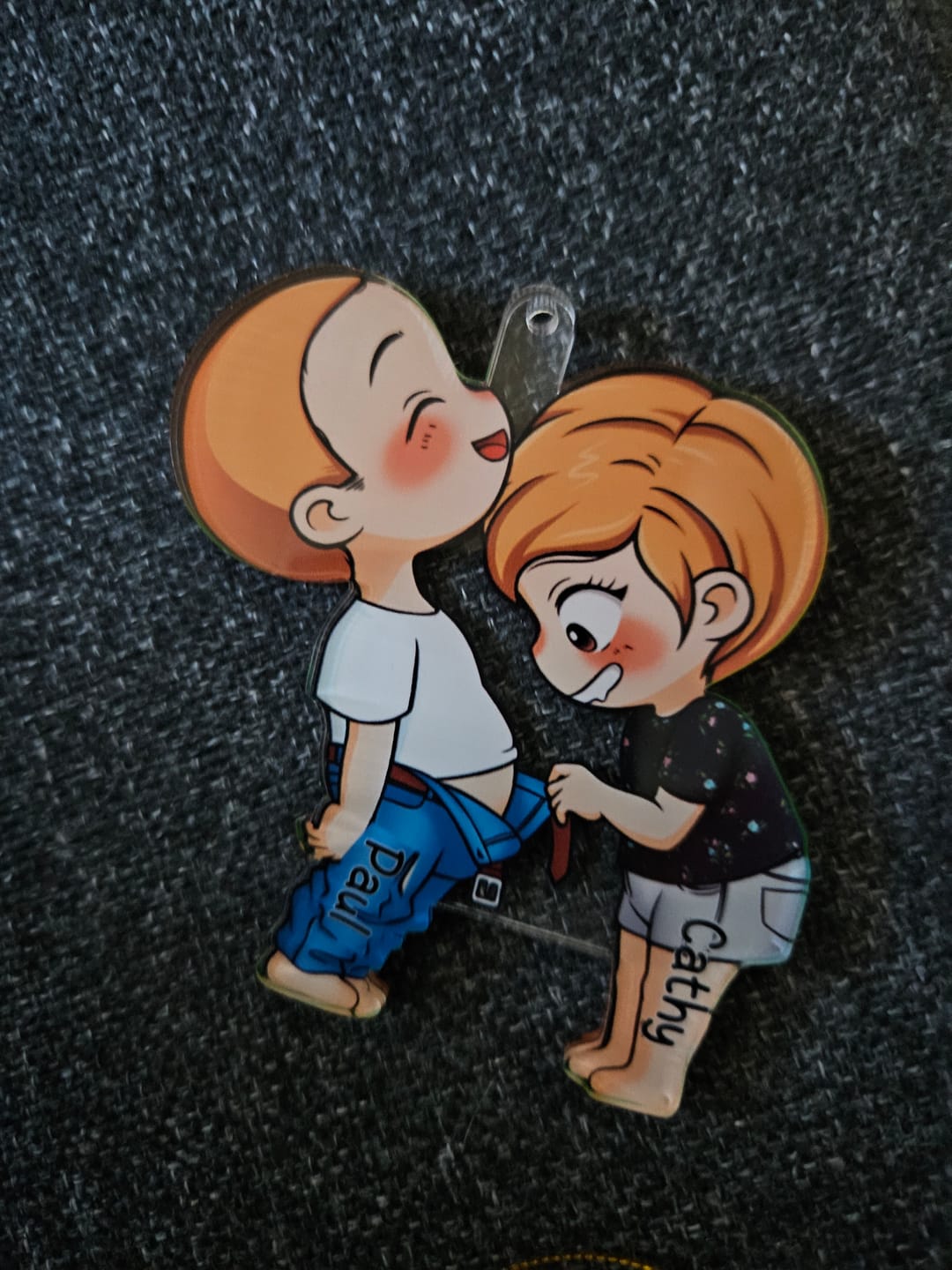 Customer photo review of Cute Couple - Gift For Husband Wife, Anniversary - Personalized Car Ornament