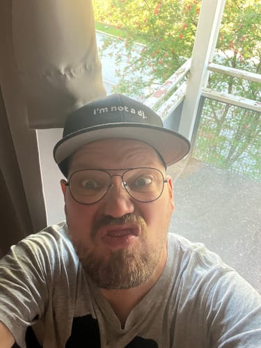 Customer photo review of NOT A DJ SNAPBACK.