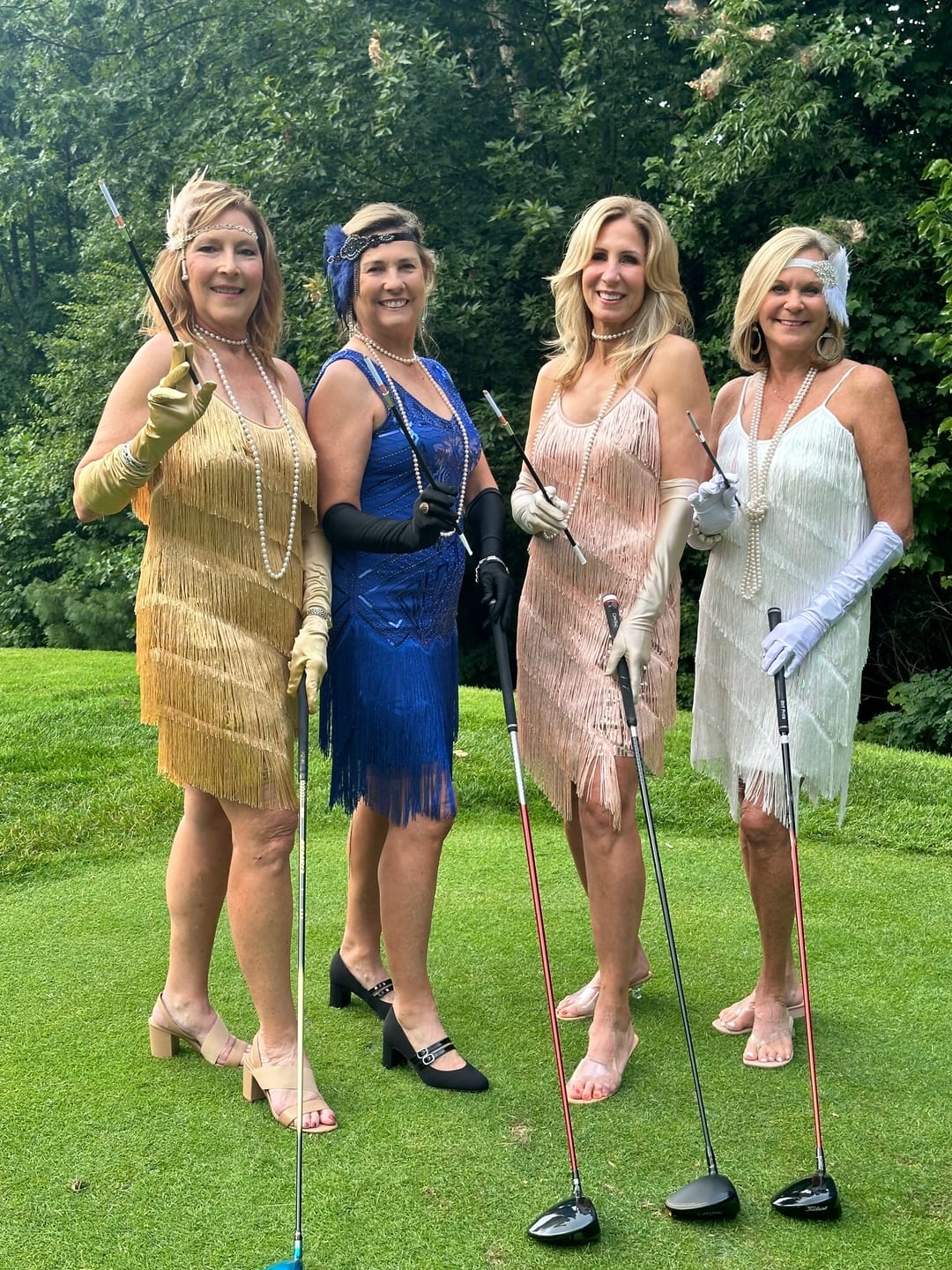 Customer photo review of 1920s Rose Gold Fringe Flapper Dress