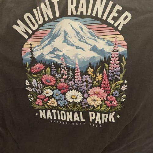 Customer photo review of Mount Rainier National Park "Wildflowers" Comfort Colors T-Shirt