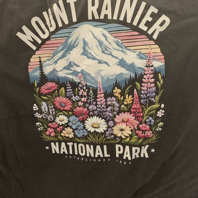Customer photo review of Mount Rainier National Park "Wildflowers" Comfort Colors T-Shirt