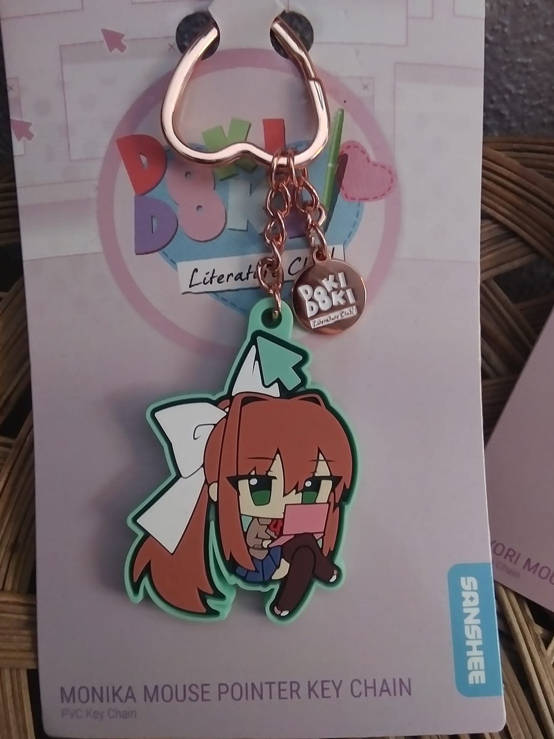 Customer photo review of Doki Doki Literature Club - Monika Mouse Pointer Rubber Keychain