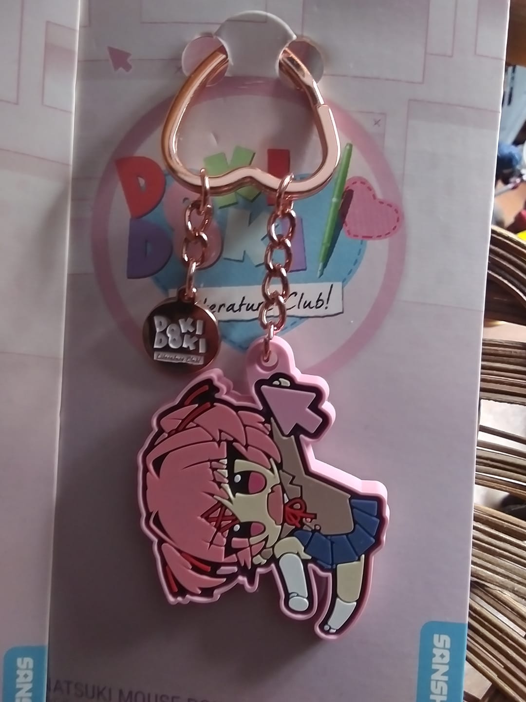 Customer photo review of Doki Doki Literature Club - Natsuki Mouse Pointer Rubber Keychain