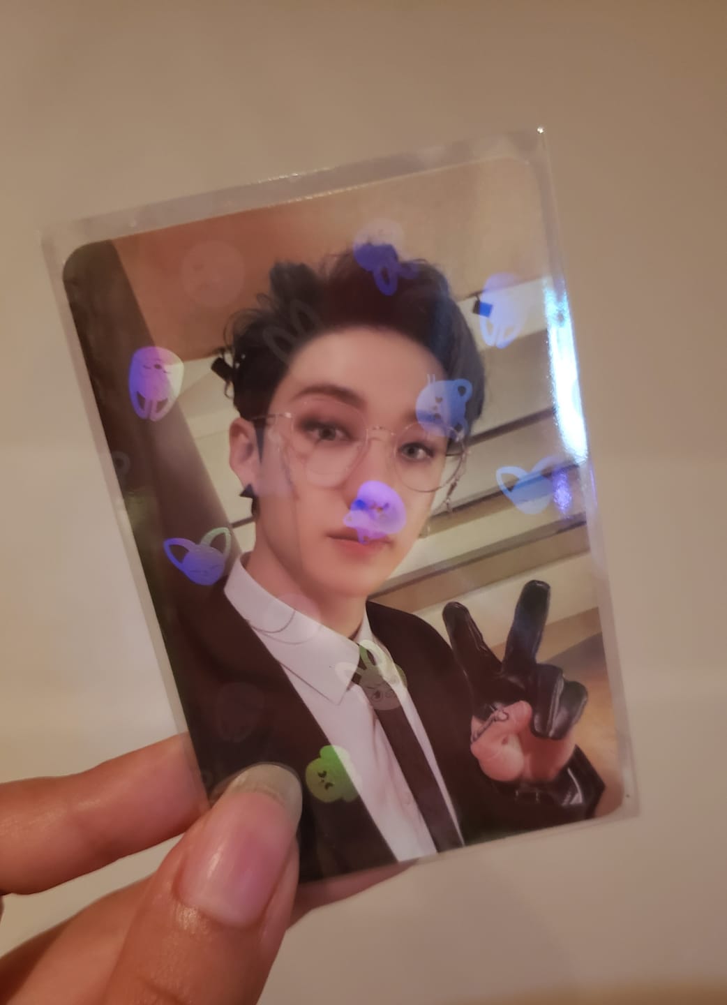 Customer photo review of PREMIUM HOLOGRAPHIC PHOTOCARD SLEEVES - SKZOO VERSION