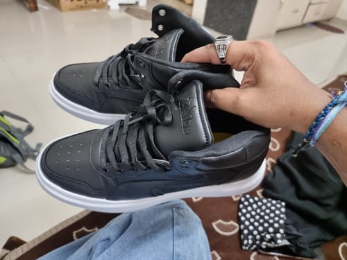 Customer photo review of FLASH Black Men's High Top sneaker