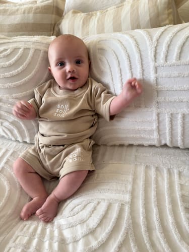 Customer photo review of Kids French Terry Set - Mushroom Oat