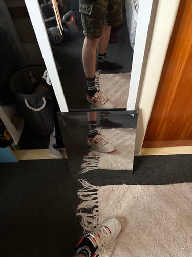 Customer photo review of New Balance 550 Sea Salt True Red