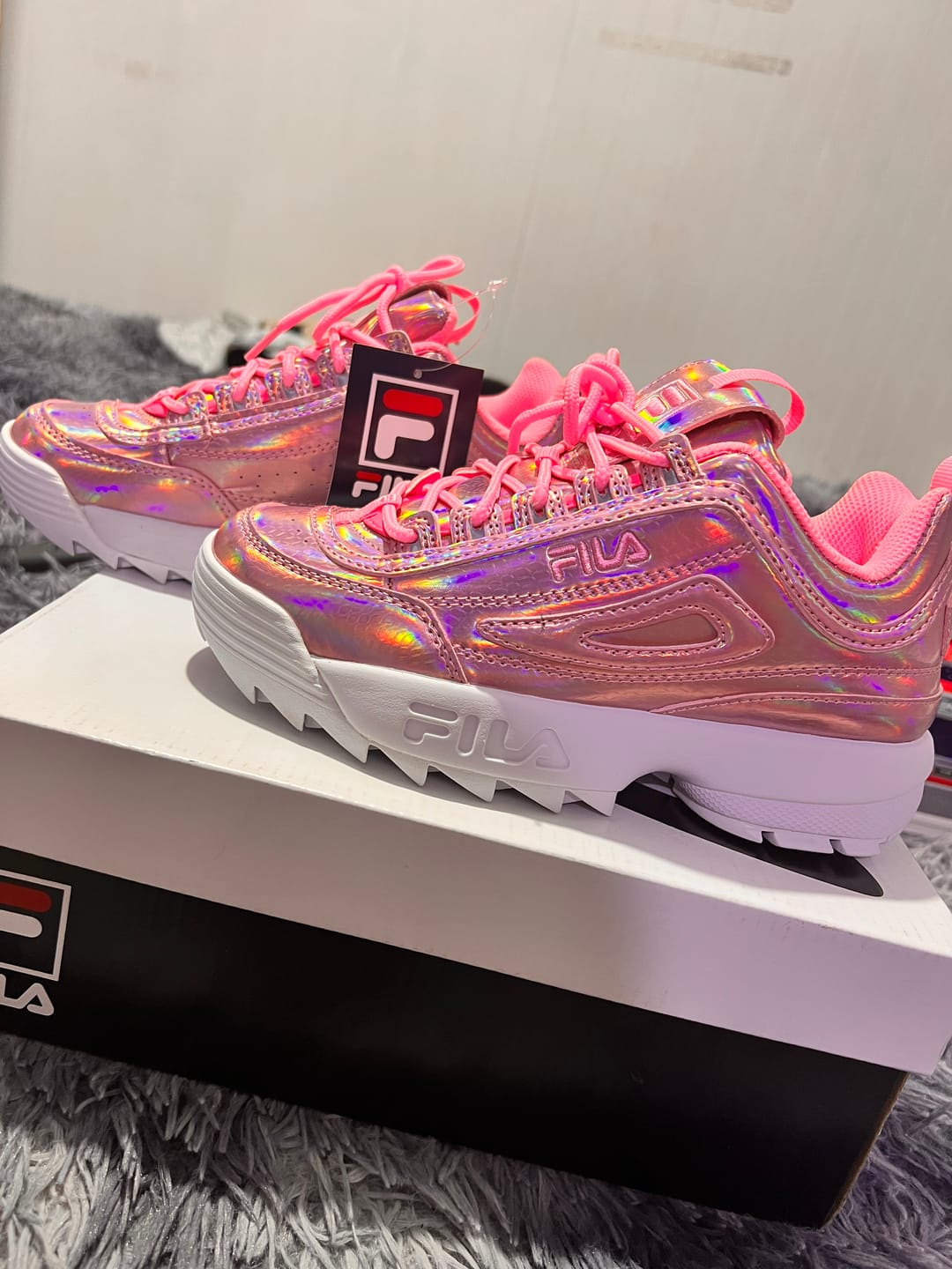 Customer photo review of Zapatilla Fila Disruptor II Mujer Rosado