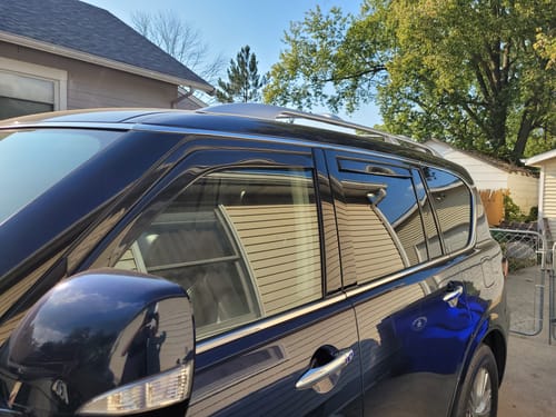 Customer photo review of In-Channel Window Visor Sun Rain Guard For 14-24 Infiniti QX80