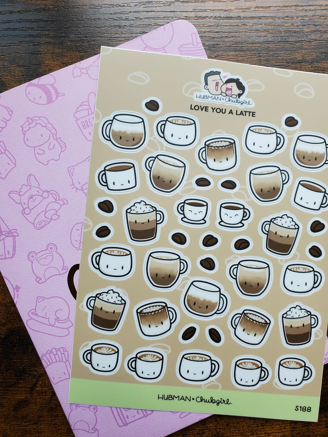 Customer photo review of Love You a Latte Sticker Sheet