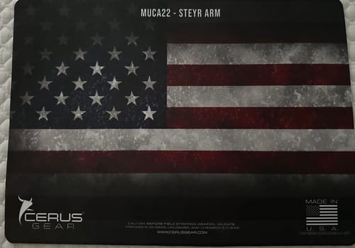 Customer photo review of *CUSTOM* American Flag Handgun Mat