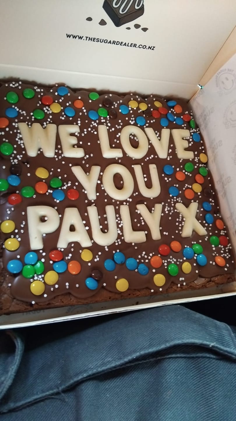 Customer photo review of OG custom message brownie