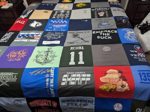 T-shirt quilt featuring nash county baseball by Brandon from NC