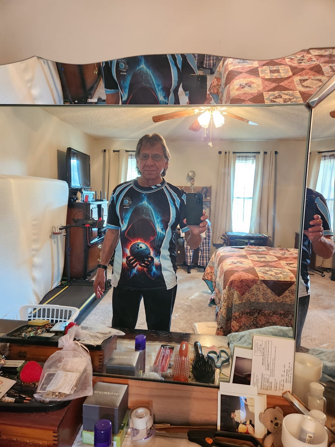 Customer photo review of Unisex Shirt, Custom Name Bowling Shirt, Shirt For Bowling Clubs, Bowling Gift
