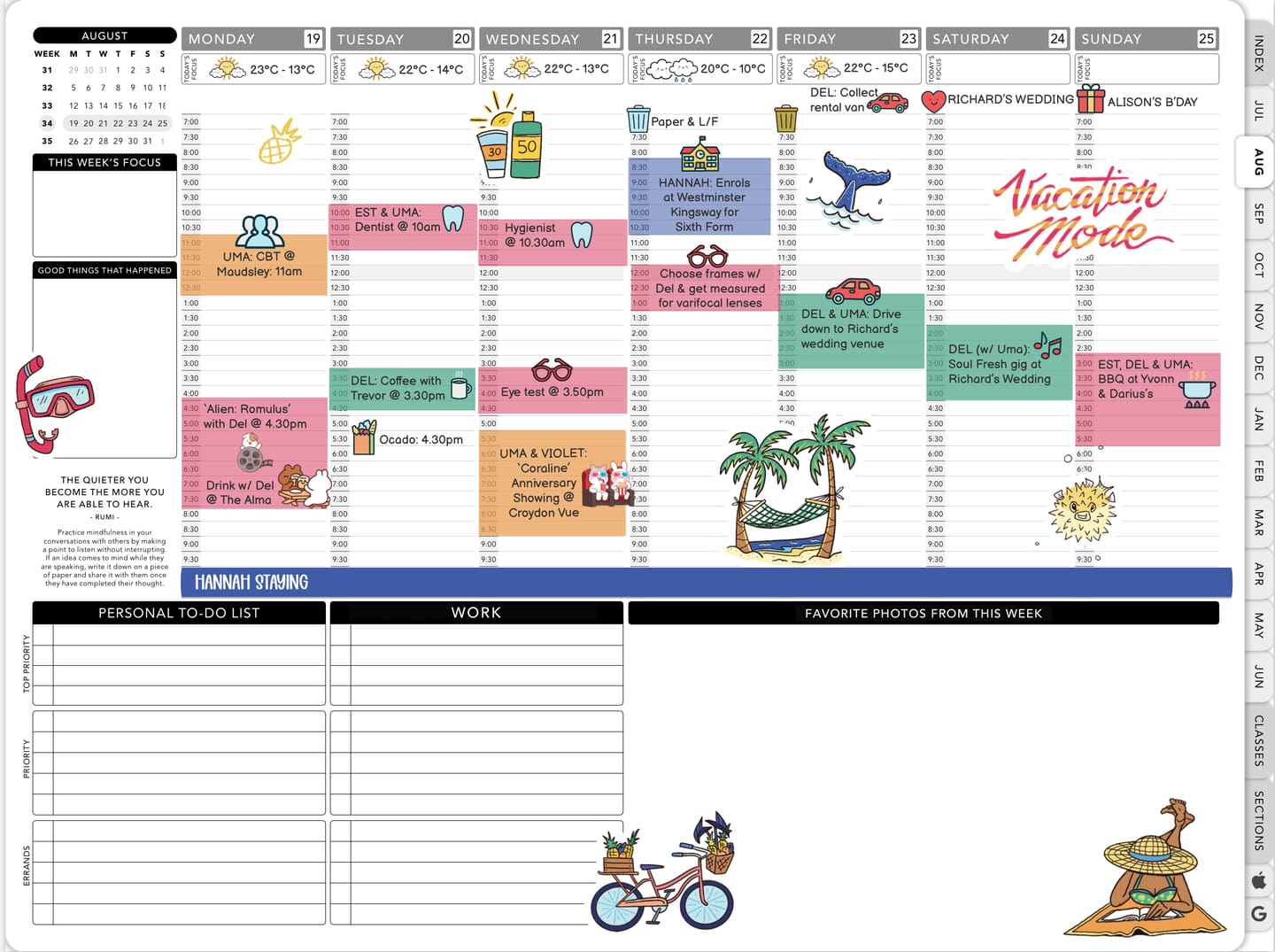 Customer photo review of Digital Student Planner - 2024-2025 Weekly & Daily - Academic Bundle