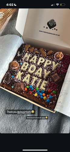 Customer photo review of Custom message loaded brownie