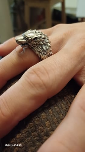 Customer photo review of Game Of Thrones Stark Wolf Ring