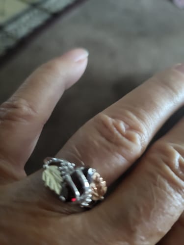 Customer photo review of Marquise Garnet - Sterling Silver Black Hills Gold Ring