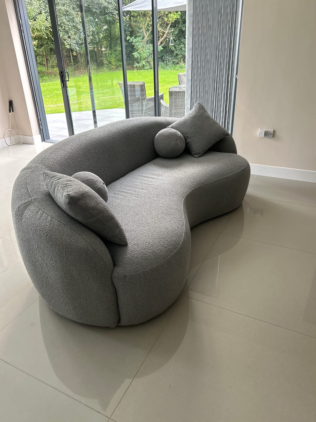 Customer photo review of The Wave Boucle Sofa - Grey