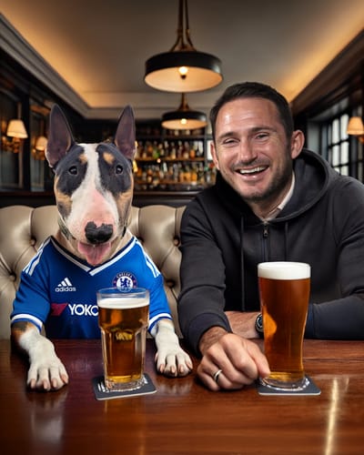 Customer photo review of Personalised Football Dog/Cat Art