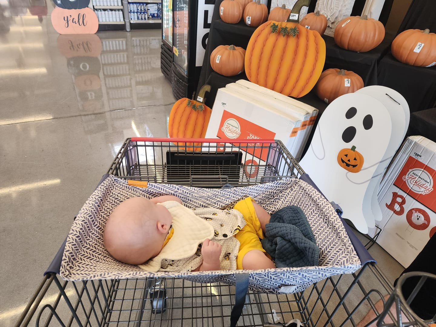 Customer photo review of Baby Shopping Cart Hammock - Little Arrow Design