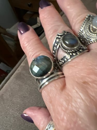 Customer photo review of Labradorite Stars and Moon Fidget Ring