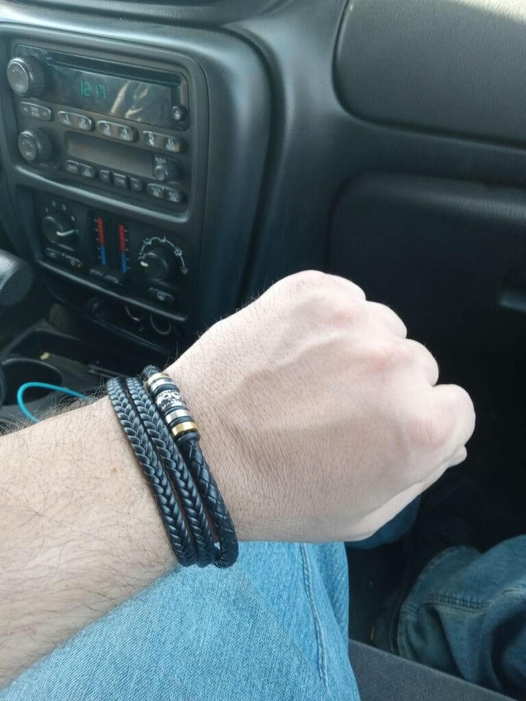 Customer photo review of To My Son | Love You Forever | Leather Braid Bracelet