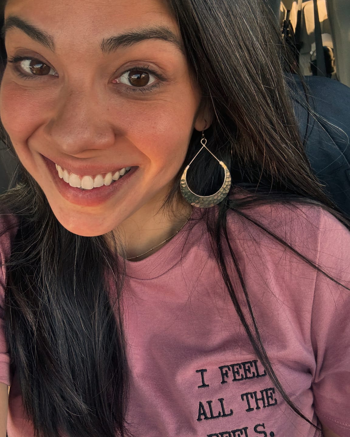Customer photo review of I Feel All The Feels Embroidered T-Shirt