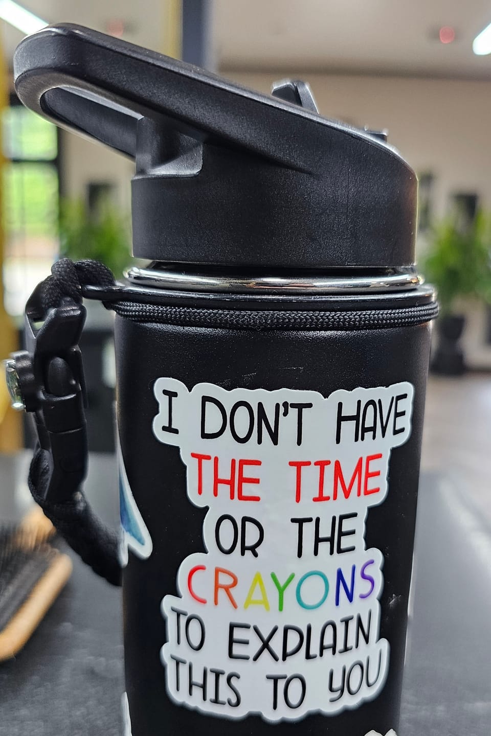 Customer photo review of I Don't Have the Time or the Crayons Sticker
