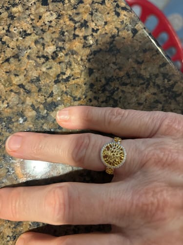 Customer photo review of Celtic Tree of Life™ 18K Yellow Gold Diamond Ring