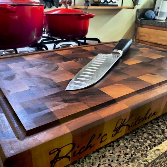 Customer photo review of Personalized Walnut  End Grain Cutting Board