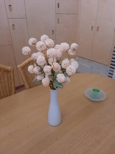 Fotorecensie van een klant over Zijden Kiku Bloemen - Crème
