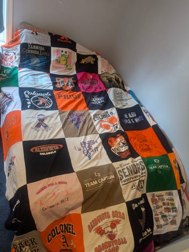 T-shirt quilt featuring colonel brooks high school baseball by Laura from VA