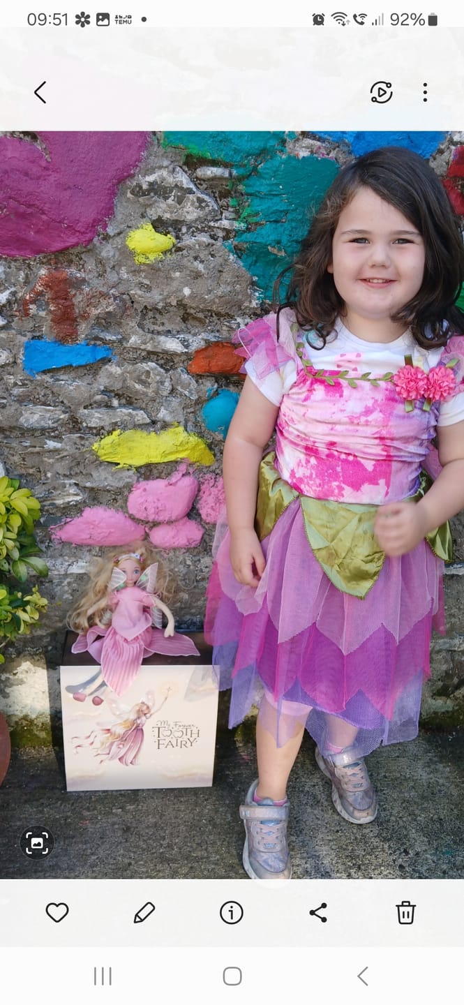 Customer photo review of My Forever Tooth Fairy Gift Set - Includes Storybook, Tooth Fairy Doll, Tooth Tote & Light Up Dis'Play' Case