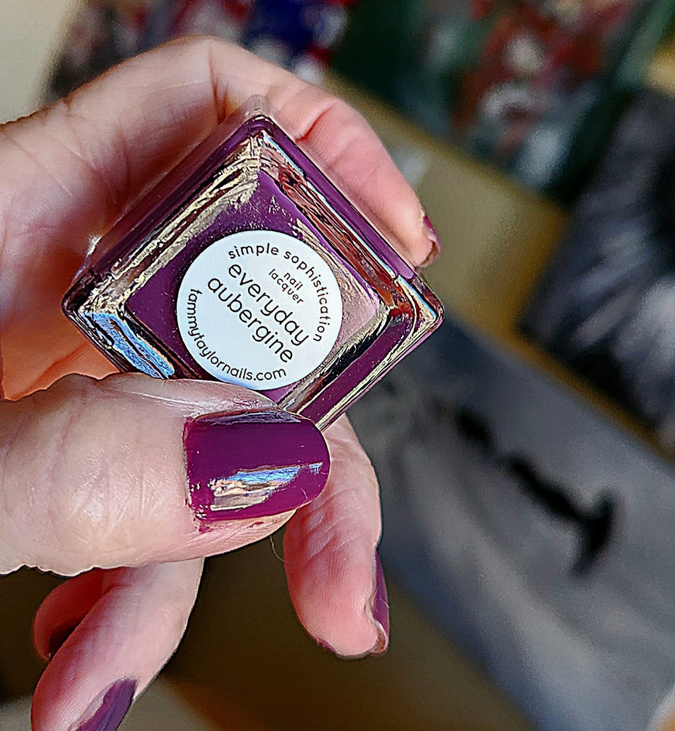 Customer photo review of Everyday Aubergine Nail Lacquer