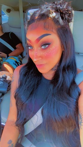 Customer photo review of Gold Stardust Speckles Makeup Patches