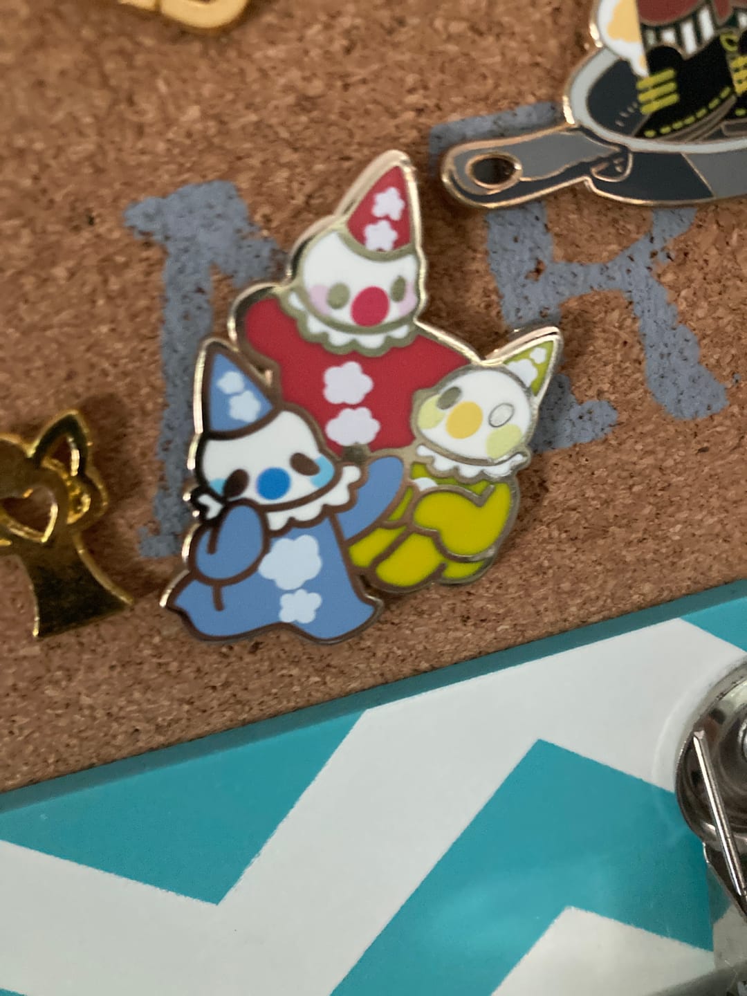 Customer photo review of Cute Clowns Enamel Pin