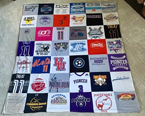 T-shirt quilt featuring mets baseball team by Lisa from MI
