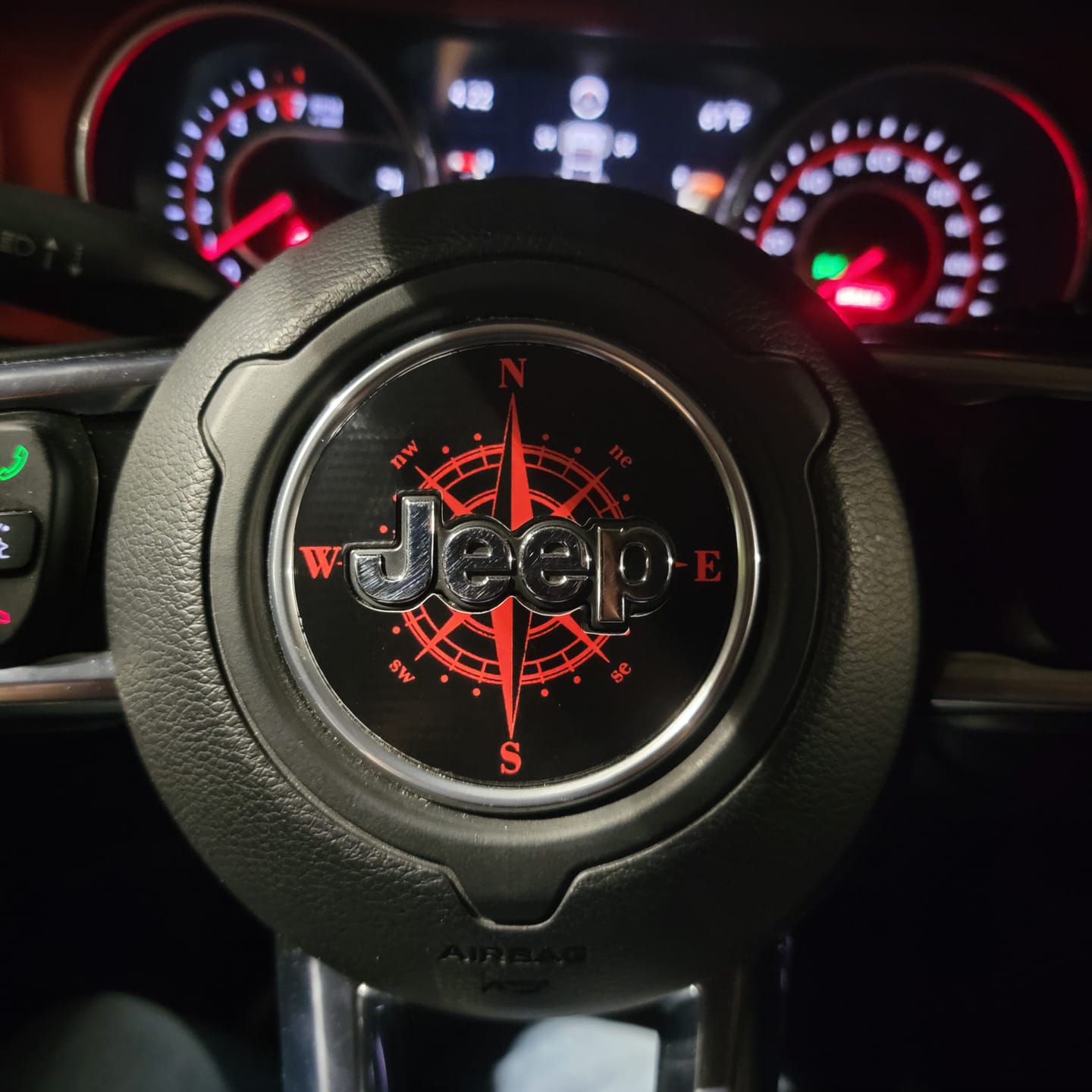 Customer photo review of Compass Steering Wheel Decal for Jeep