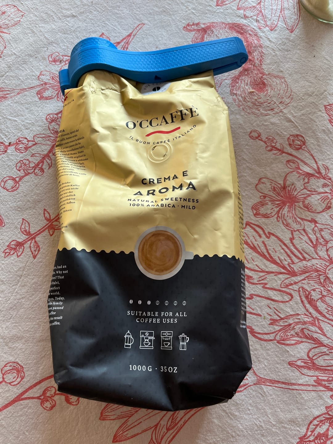 Customer photo review of Occaffe Grano Crema E Aroma 100% Arabica 1kg