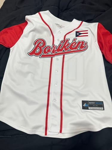 Customer photo review of Puerto Rico Custom Baseball Jersey