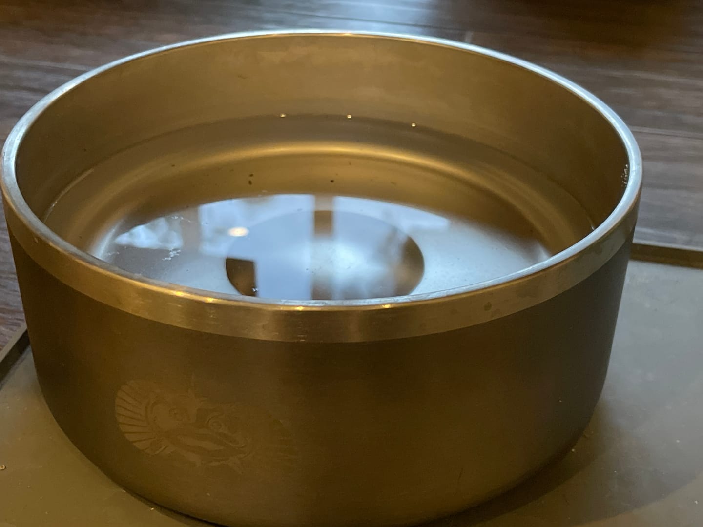 Customer photo review of Custom Engraved Dog Bowl