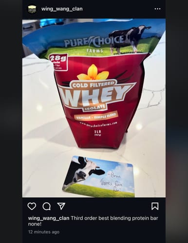 Customer photo review of Whey Protein Isolate with Organic Vanilla