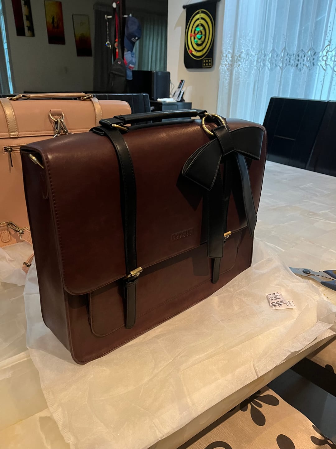 Customer photo review of Cocoa Truffle Ecosusi Classic Bow Briefcase