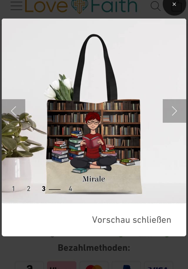 Customer photo review of Büchermädchen - Individuelle Tragetasche