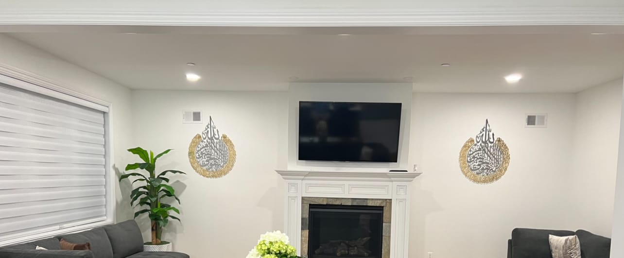 Customer photo review of Ayatul Kursi Calligraphy 2 Piece Shiny Metal Islamic Wall Art