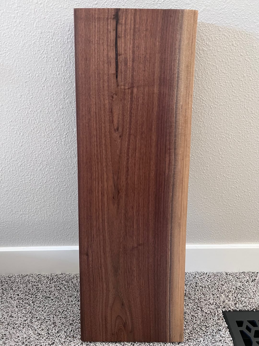 Customer photo review of Live Edge Walnut Floating Shelves